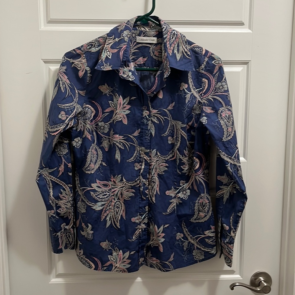 Cold Creek LS floral shirt size S